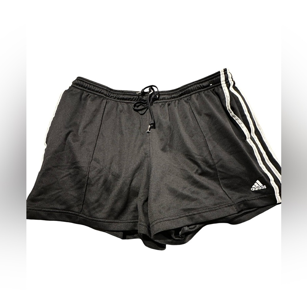 adidas Black Women's Athletic Shorts with White Side Stripes